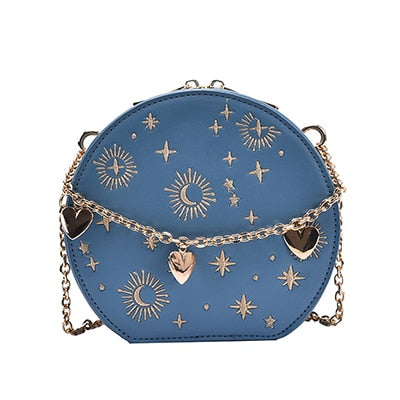 Harajuku Style Starry Sky Round Crossbody Bag