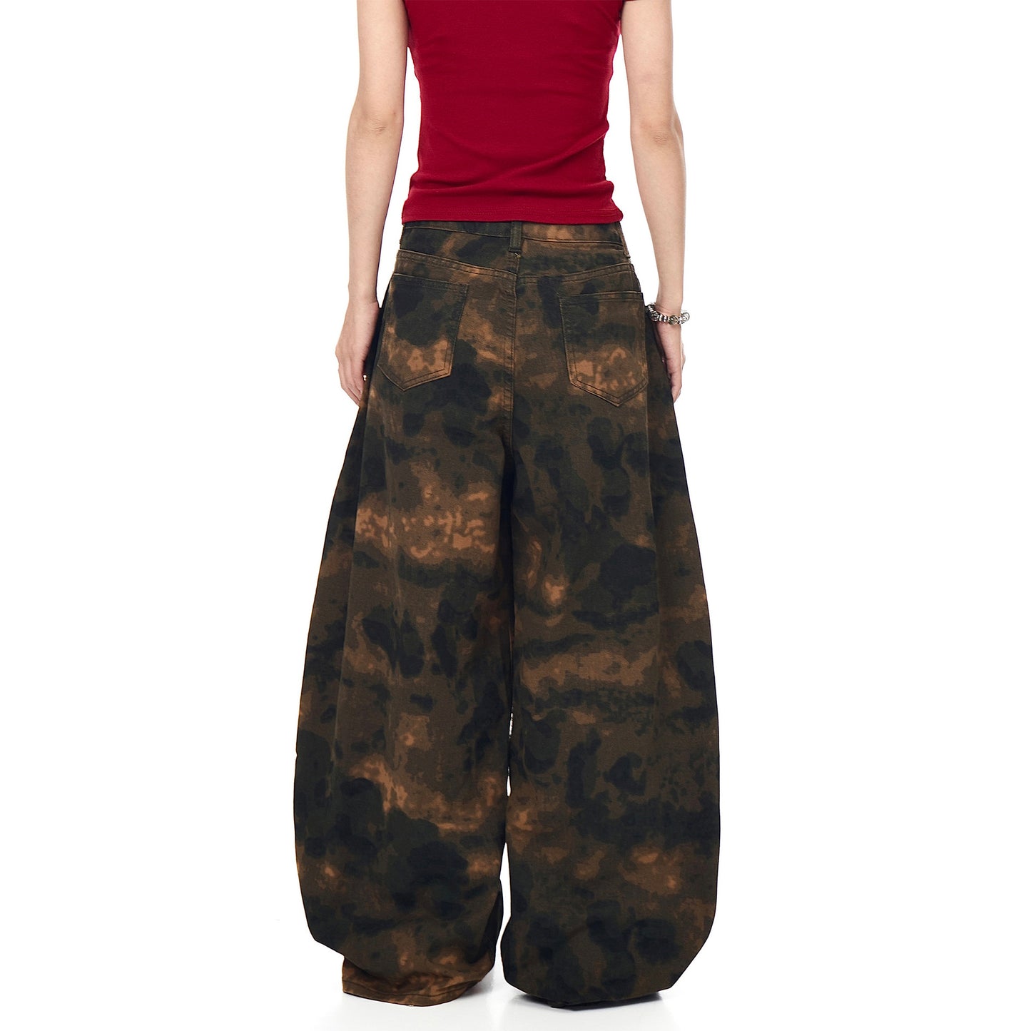Retro Camouflage Curved Knife Jeans - Summer Style