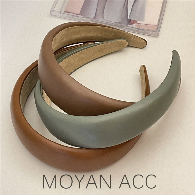 Elegant PU Leather Wide Edge Hair Band