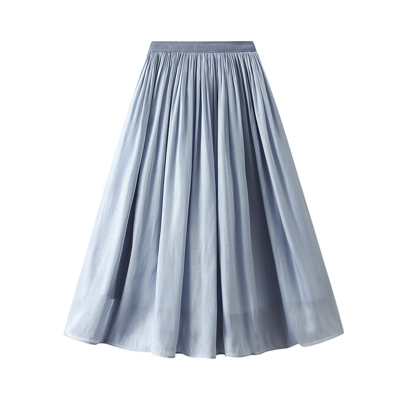Playful Glazed Pearl Skirt - Two-Color Willow Crepe