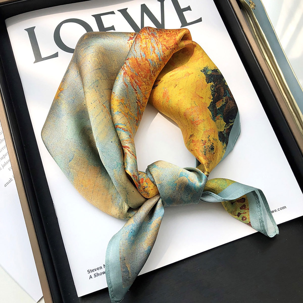 Harajuku Style Silk Scarf - Versatile Autumn Neckband & Headband