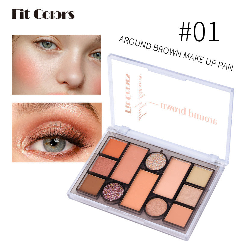 12-Color Matte & Pearlescent Makeup Powder Palette
