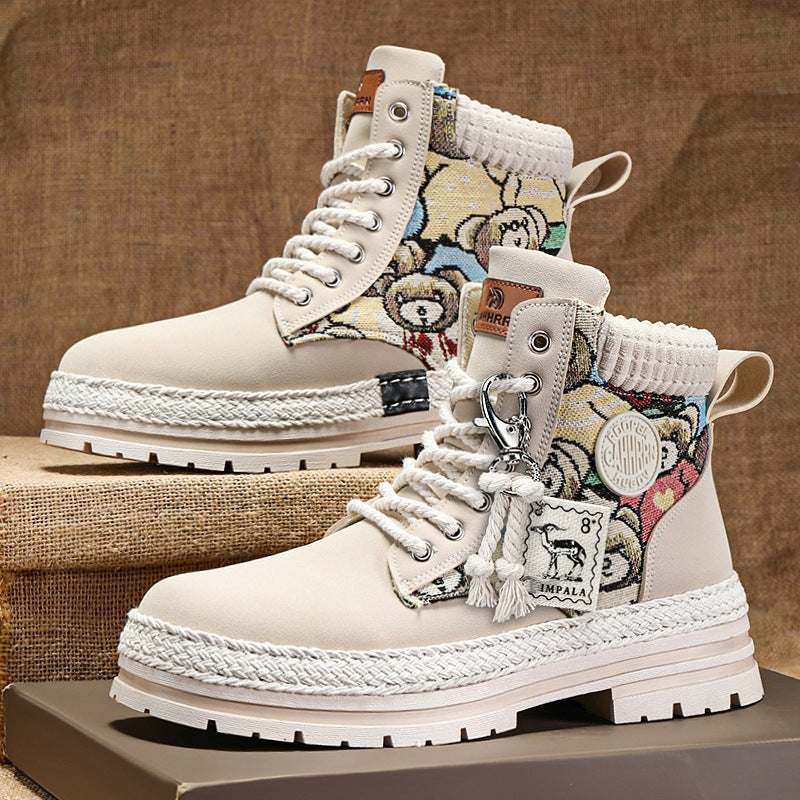 Playful Winter High Top Boots for Men