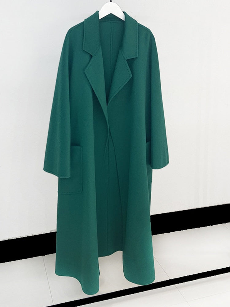 Harajuku Style Double-Sided Wool Coat for Women