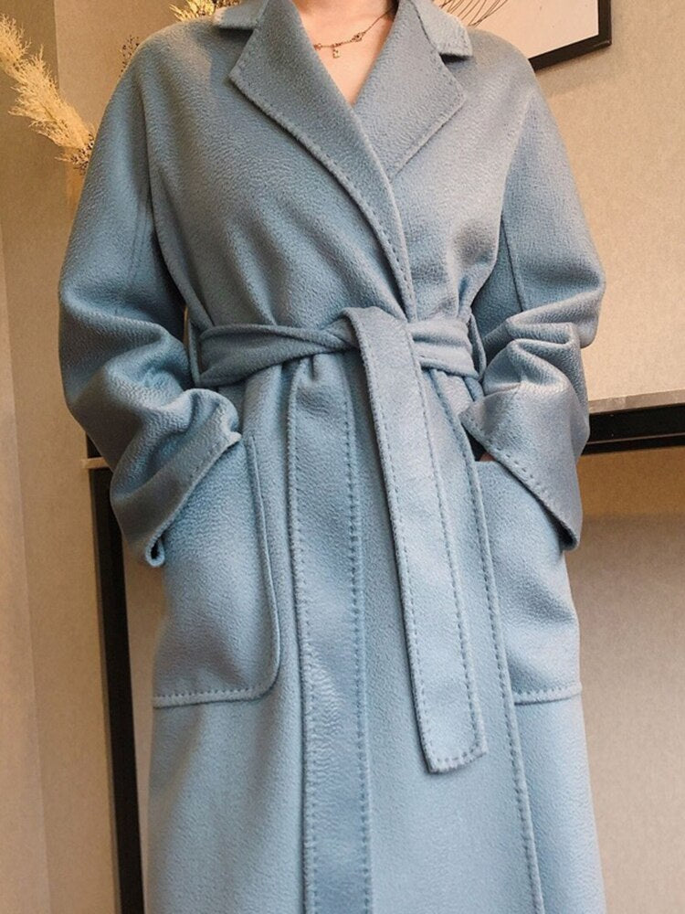 Harajuku Style Double-Sided Wool Coat for Women