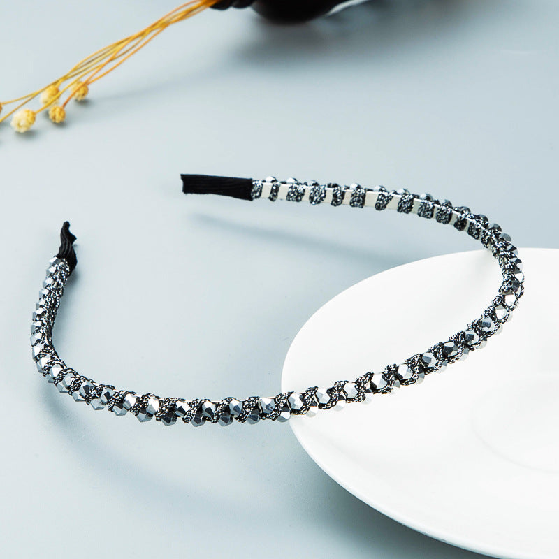 Winding String Crystal Headband - Super Flash Hair Accessory