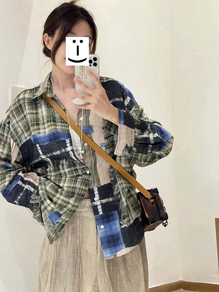 Playful Plaid Loose Casual Top