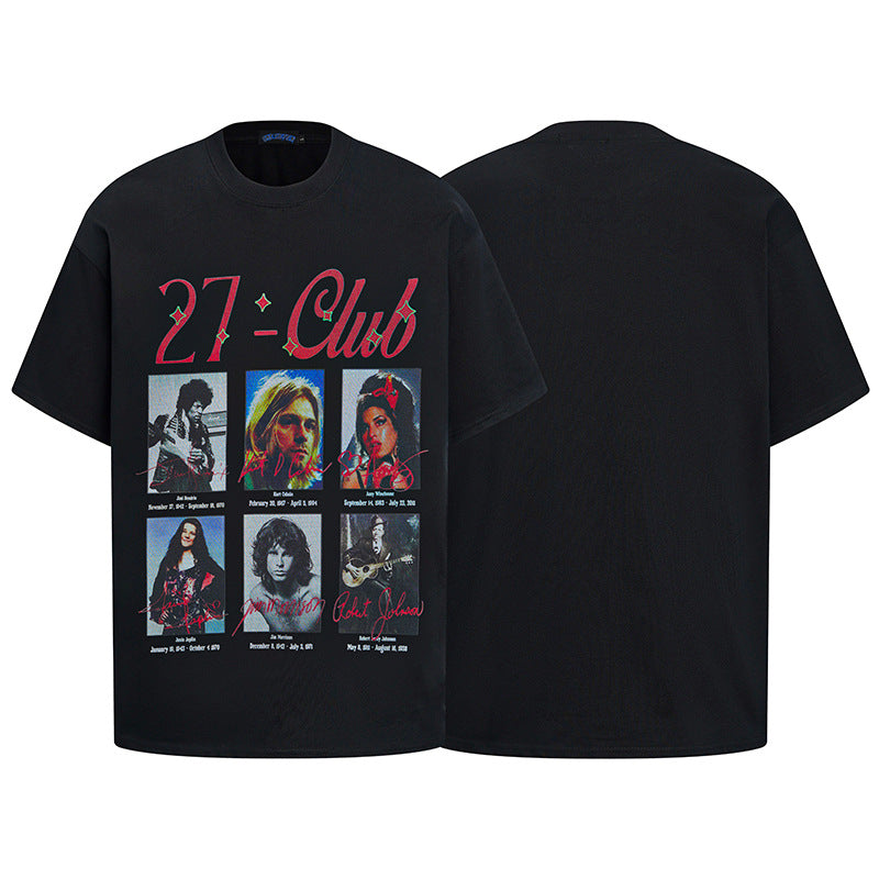 Vintage Harajuku Band Print Short Sleeve T-Shirt