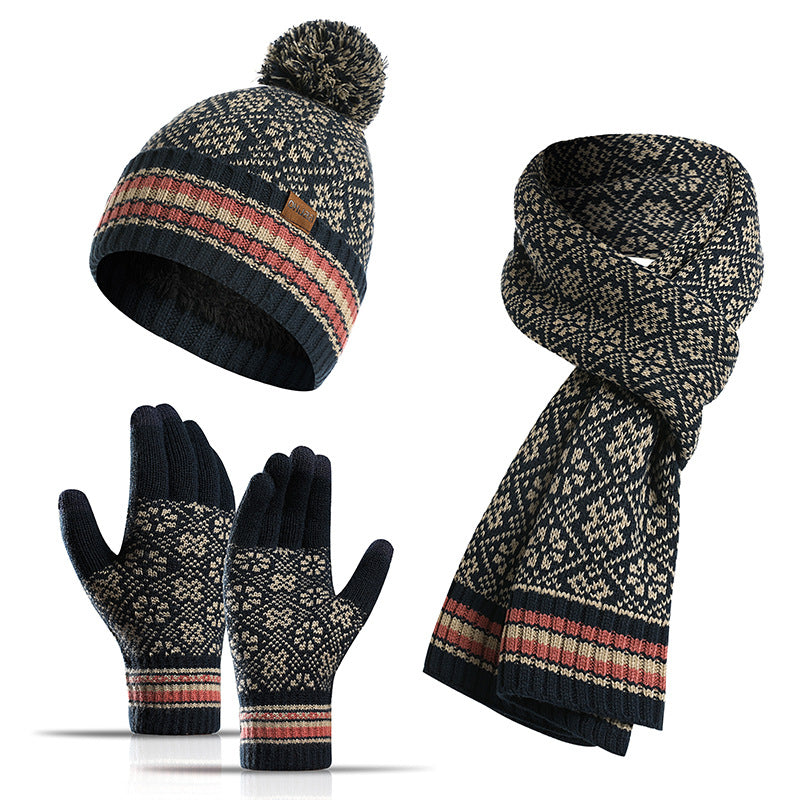Harajuku Knitted Winter Scarf, Hat & Gloves Set