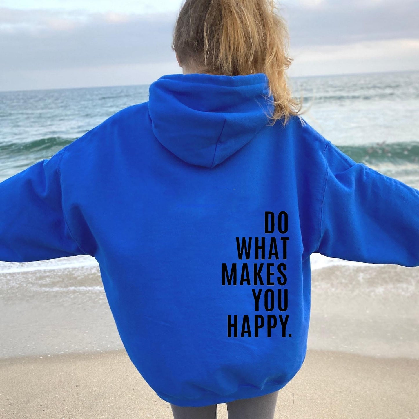 Do What Makes You Happy Dropped Shoulder Hoodie