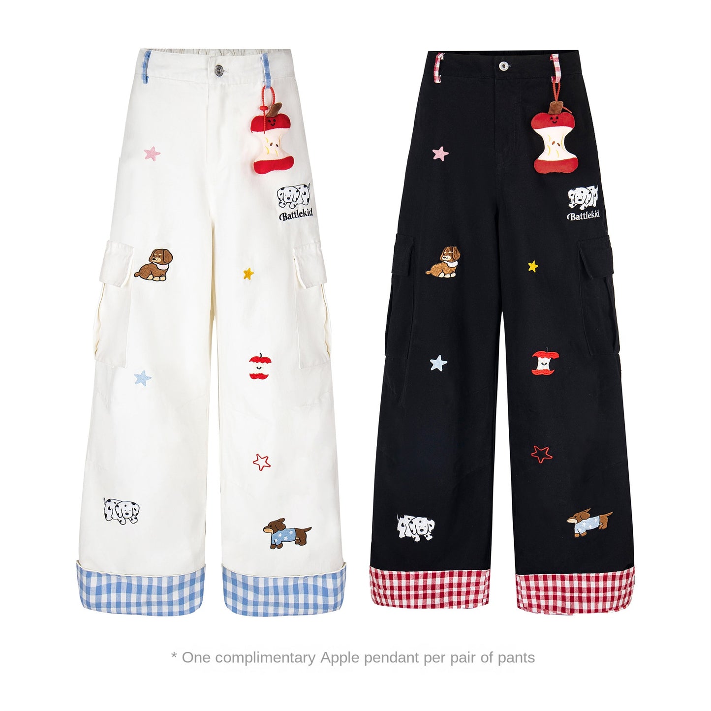 Harajuku Style Loose Wide Leg Embroidery Pants