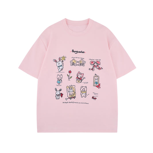 Playful Cat Short Sleeve T-Shirt for Men