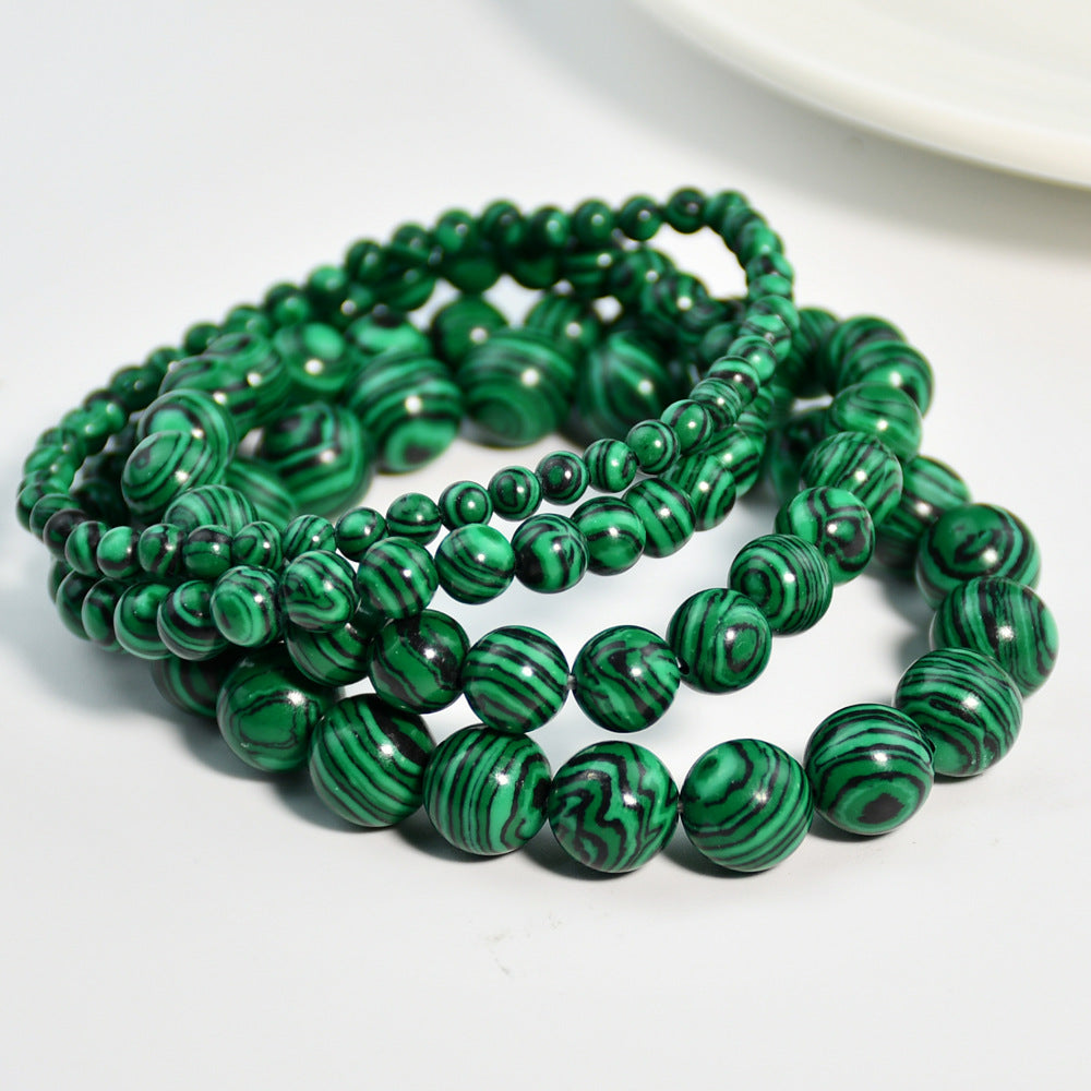 Playful Vintage Malachite Beaded Bracelet for Stacking