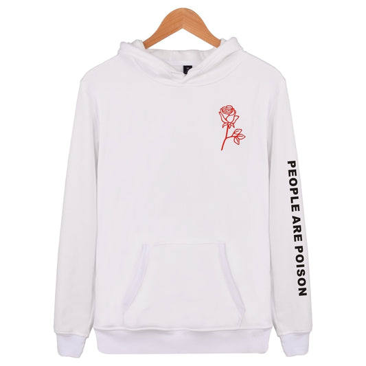Playful Poison Rose Print Hoodie - Unisex Harajuku Style