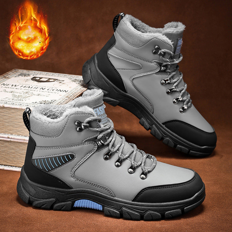 Men's High-Top Fleece-Lined Winter Hiking Boots