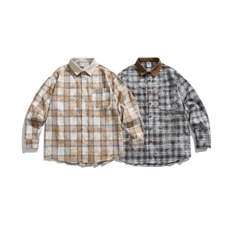 Playful Plaid Loose Fit Shirt - Harajuku Style
