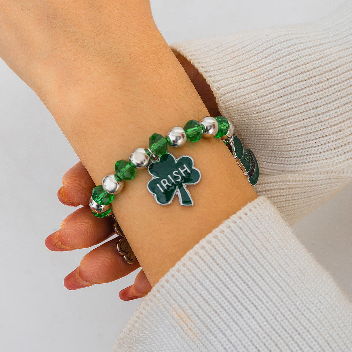 Green Clover Bracelet - St. Patrick's Day Jewelry