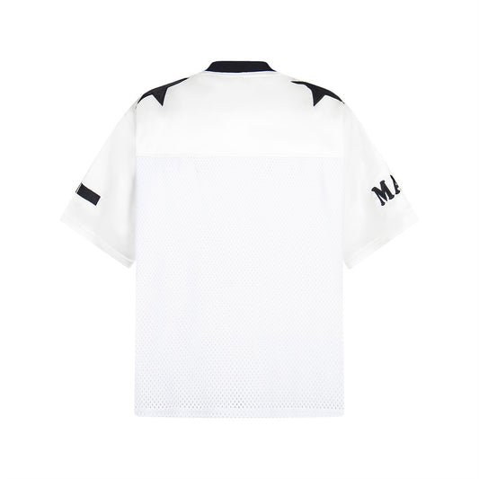 Men's Harajuku Style Short Sleeve Sports Jersey with Heavy Embroidery