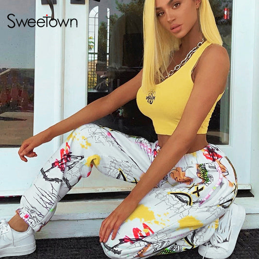Sweetown Harajuku Baggy Cargo Pants for Women