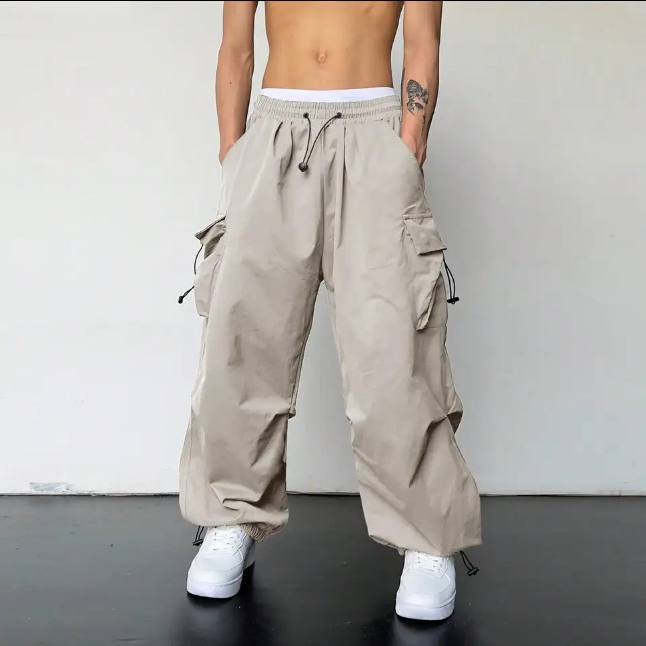 Men's Harajuku Style Loose Straight Overalls