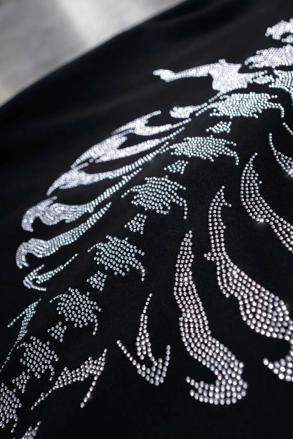 Men's Rhinestone Letter Zip Up Long Sleeve Hoodie