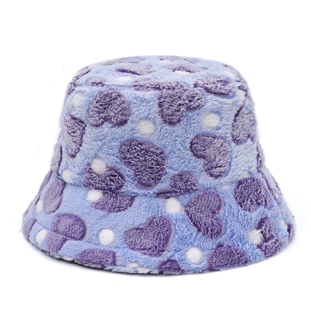 Camouflage Faux Fur Bucket Hat - Warm & Stylish Fisherman Hat