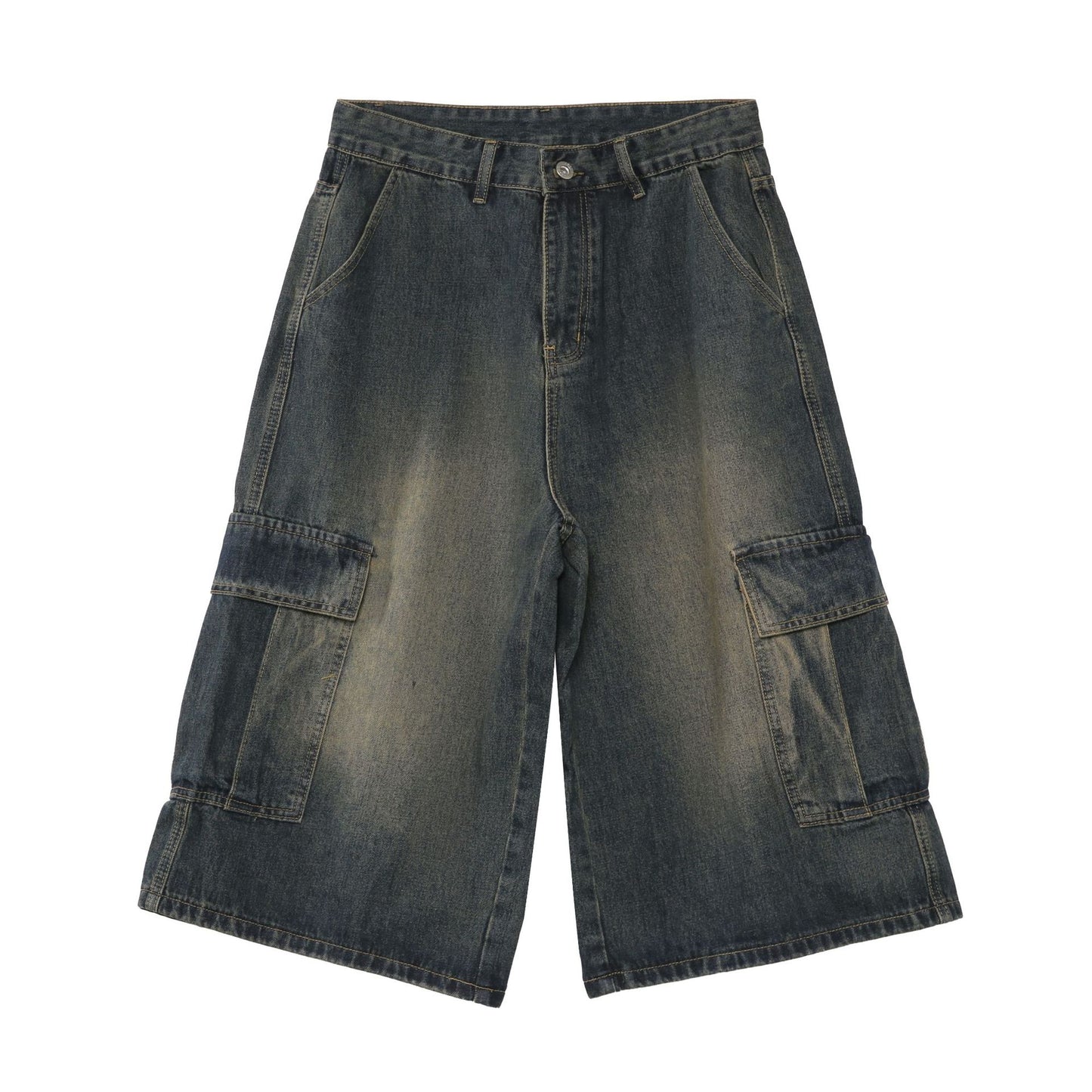 Nirben Multi-Pocket Skateboard Denim Shorts - Harajuku Style