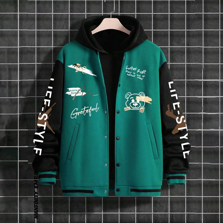 Men's Harajuku Style Baseball Jacket - Trendy Casual Wear