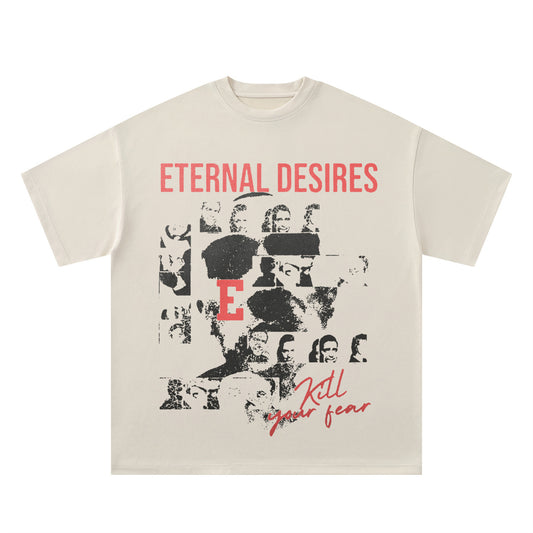 Casual Loose Fit Retro Portrait T-Shirt for Harajuku Style