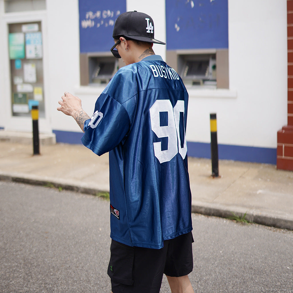 Embroidered Hooded Short Sleeve T-Shirt - Harajuku Style
