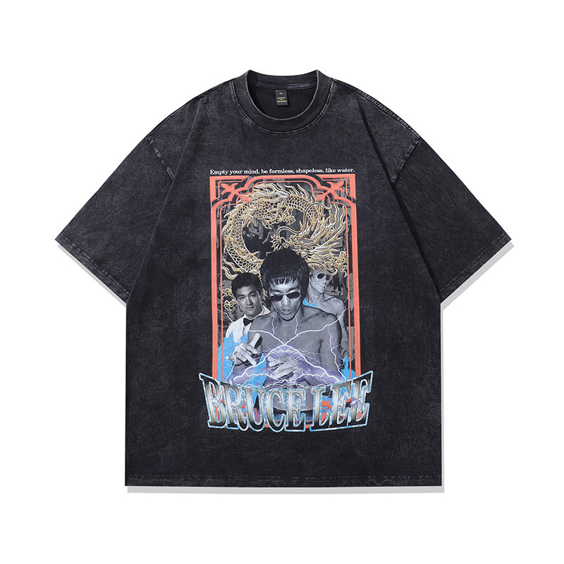 Harajuku Cartoon Print Vintage T-Shirt for Men