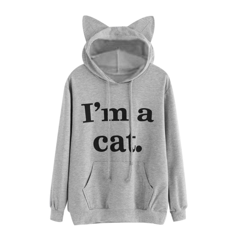 Harajuku Kawaii Cat Ear Hoodie - I AM A CAT