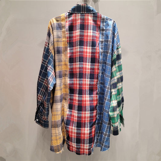 Retro Plaid Loose Fit Shirt for Women - Harajuku Style