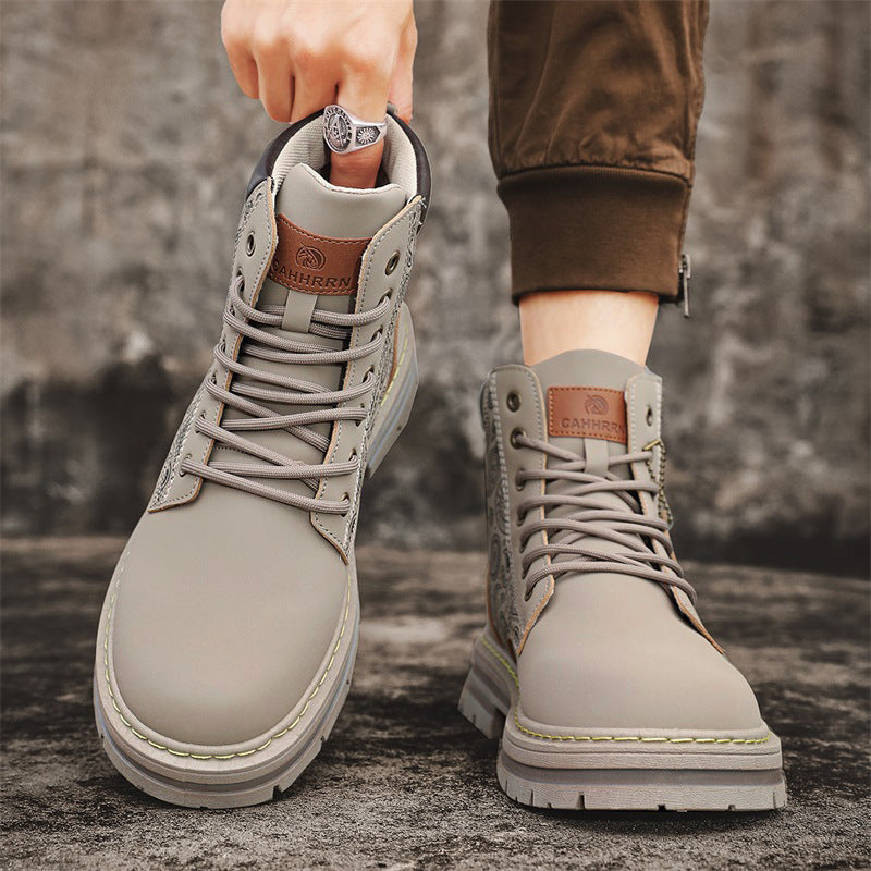Men's Retro High Top Boots - Autumn & Winter Casual Wear