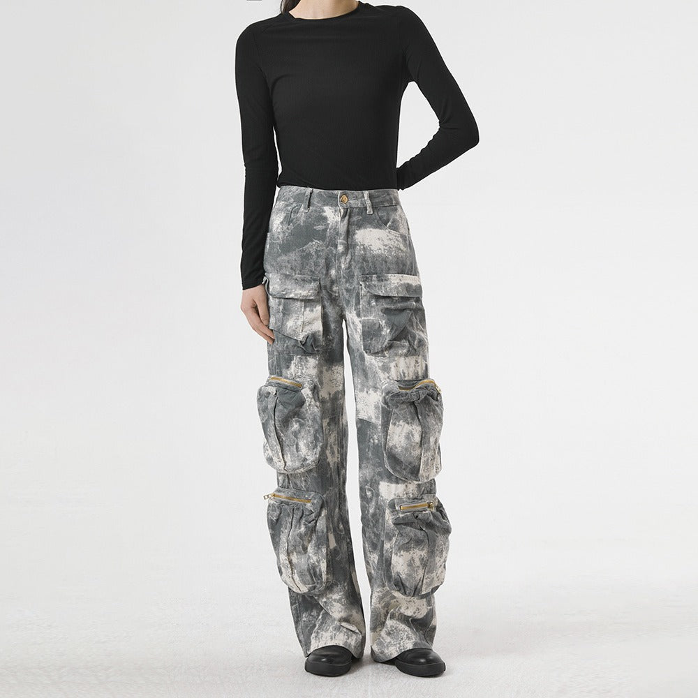 Women's High Waist Camouflage Cargo Pants - Harajuku Style