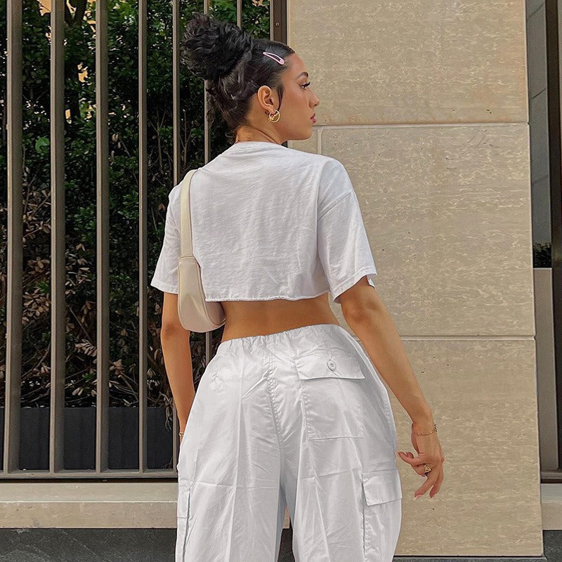 XY22094 Street Overalls - Fashion Casual Low Waist Trousers
