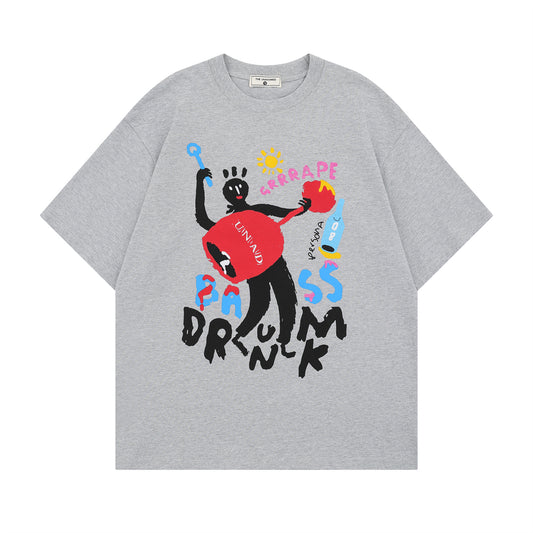 Harajuku Cartoon Print Short Sleeve T-Shirt