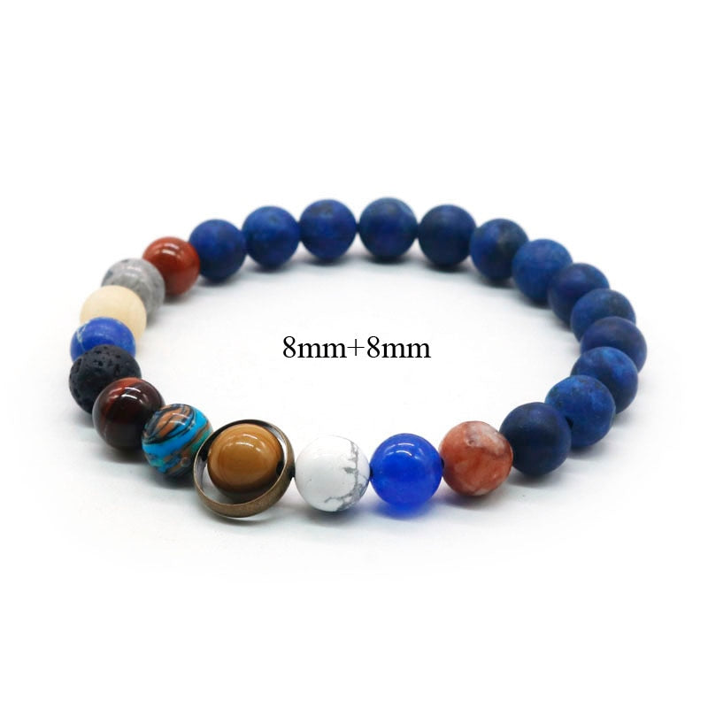 Universe Solar System Natural Stone Bracelet