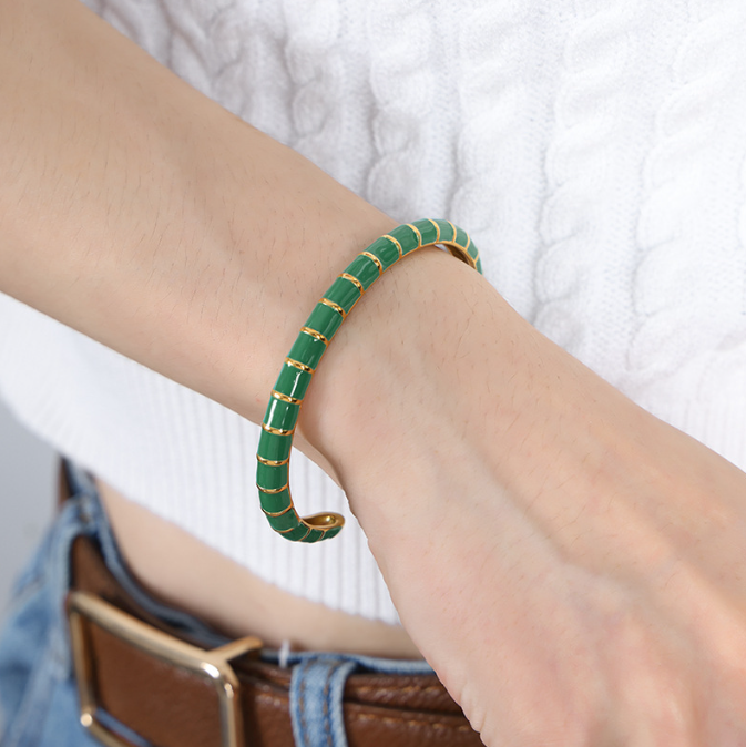 Cute Colorful Macaron Titanium Steel Bracelet for Girls