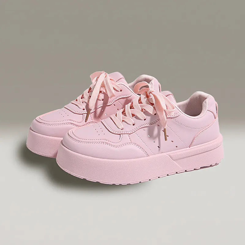 Playful Lace Up Platform Athletic Sneakers