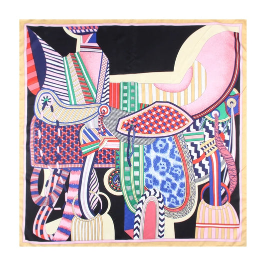 Playful Giraffe Twill Silk Scarf - 90CM Square