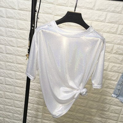 Playful Retro Silk Top for Women