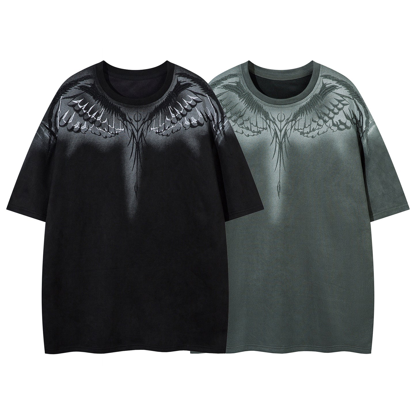 Harajuku Style Short Sleeve Wing T-Shirt - Casual Fit