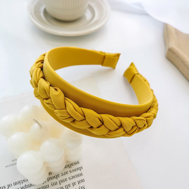 Hair Hoop Solid Color Braided Headband