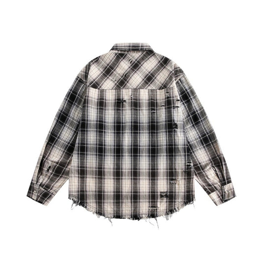 Gradient Plaid Harajuku Style Shirt for Men & Women
