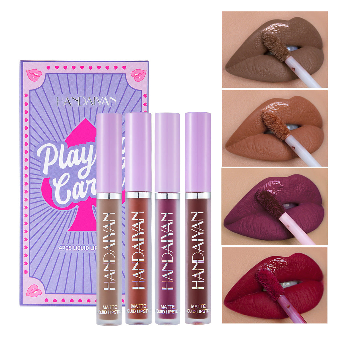 Playful Playing Card Lipstick Set - 4 Matte Shades