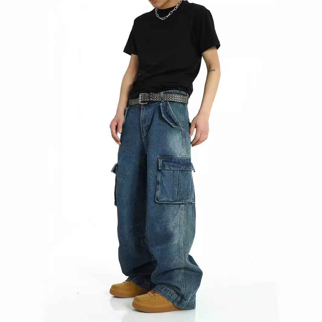 Harajuku Style High-Waisted Heavy-Duty Jeans