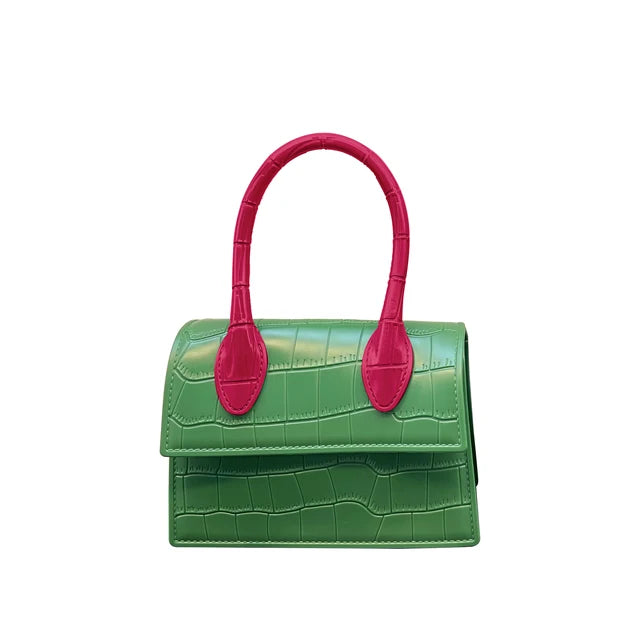 Harajuku Crocodile Pattern PVC Mini Crossbody Bag