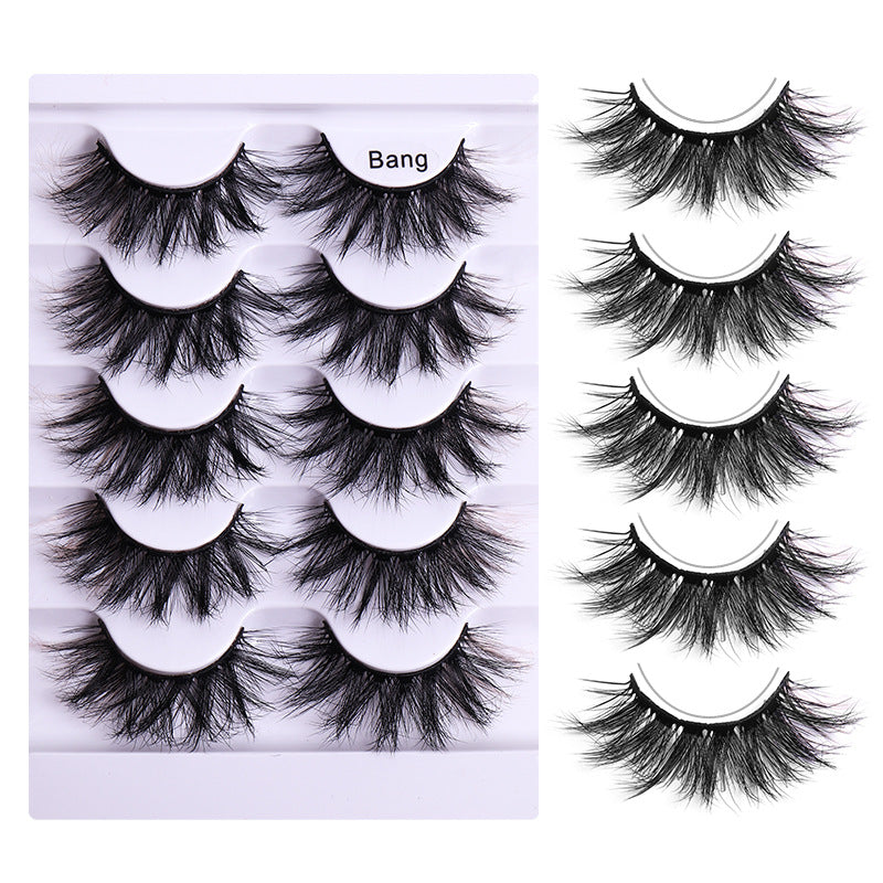 5 Pairs of Playful Colorful False Eyelashes - Multi Layered Mink-like