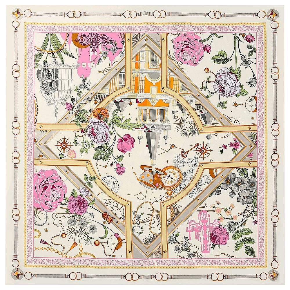 Architectural Rose - Harajuku Style Square Scarf